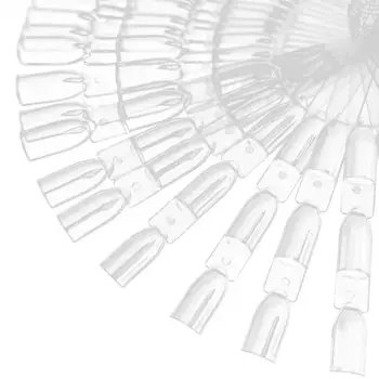  Деликатен прозрачен екологичен дълготраен прозрачен фен-образен фалшив пирон проба пръчки нокти дисплей пръчки