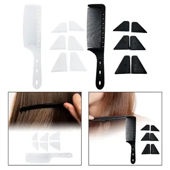  Barber коса рязане гребен фризьорски инструмент с 3 скоби многофункционален професионален плосък гребен за бръснар домашна употреба