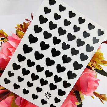  Черна любов сърце модел 3D стикери за нокти дизайн самозалепващи плъзгачи нокти изкуство декорации маникюр фолио съвети