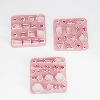  Мини малка геометрична форма глинена резачка дизайнер DIY полимерна глина обица рязане мухъл мека керамика керамика занаят изкуство хоби инструменти