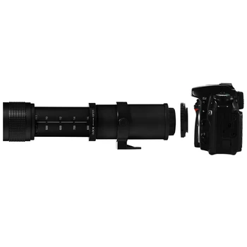  420-800mm f/8.3-16 Супер телефото обектив Ръчно увеличение на обектива +T2 Adaper пръстен за фотоапарати Canon DSLR EF EF-S Mount Lens