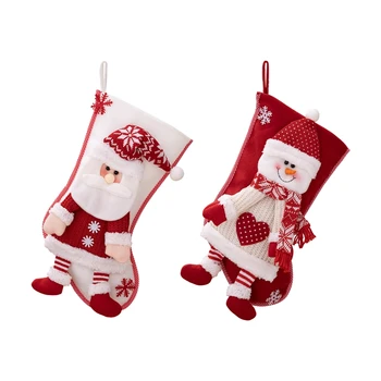  Коледни чорапи Бонбони Чорапи Коледа Начало декор Подаръчни торбички Коледно дърво висящи Prnaments трайни лесно инсталиране